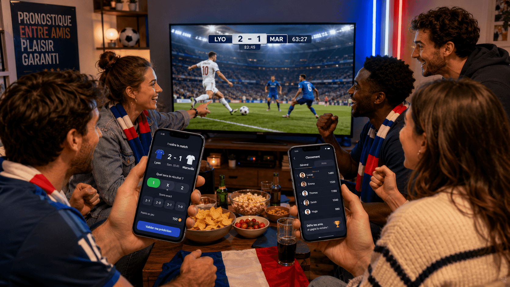 Amis qui pronostiquent la Ligue 1